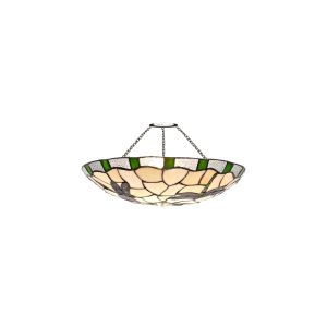 Palomino 35cm Tiffany Non-electric Uplighter Shade, Green/Cmozarella/Clear Crystal