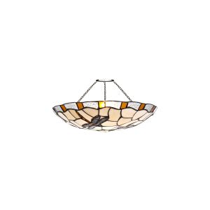 Palomino 35cm Tiffany Non-electric Uplighter Shade, Amber/Cmozarella/Clear Crystal