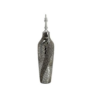 (DH) Larissa Mosaic Ornament Tall Black Chrome