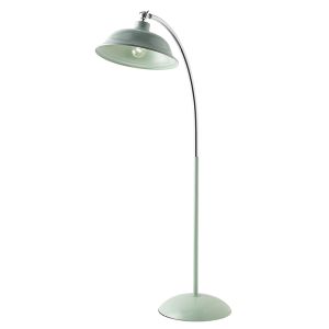 Endon LAUGHTON-FLGR Green And Chrome Floor Lamp With Matching Herringbone Cable 1 Light In Metal