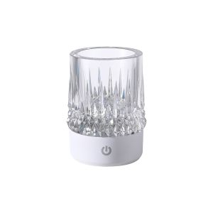 Lax Rechargeable Battery Operated Table Lamp, 1W LED, 3000K, 110lm, 3-Step Touch Dimmable, IP44, Matt White