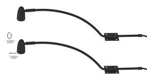Lex (Set Of 2) Type A Over Cabinet 1 Light GU10 With Adjustable Head And 2m Cable (No Plug) Black