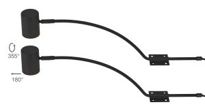 Lex (Set Of 2) Type B Over Cabinet 1 Light GU10 With Adjustable Head And 2m Cable (No Plug) Black