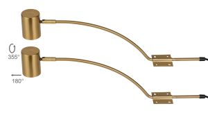 Lex (Set Of 2) Type B Over Cabinet 1 Light GU10 With Adjustable Head And 2m Cable (No Plug) Brass