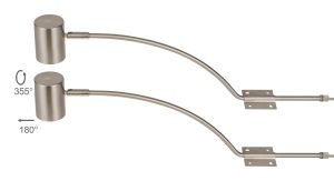 Lex (Set Of 2) Type B Over Cabinet 1 Light GU10 With Adjustable Head And 2m Cable (No Plug) Satin Nickel