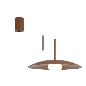 Lidia 40cm Rise And Fall Pendant, 12W LED, 3000K, 1500lm, Coffee, 3yrs Warranty