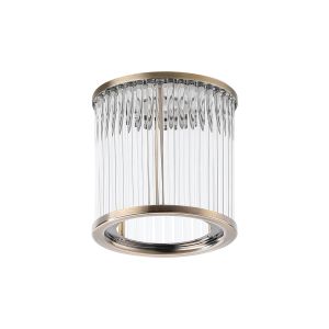 Blanca Round 11 x 11cm Non-Electric Glass Rod Shade (A), Antique Brass / Clear Glass Rods