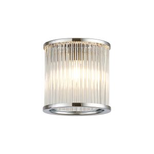 Blanca Round 11 x 11cm Non-Electric Glass Rod Shade (A), Polished Chrome / Clear Glass Rods