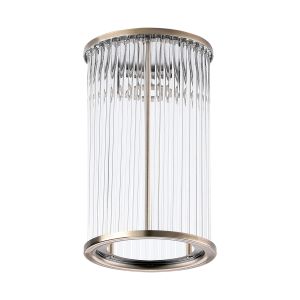 Blanca Round 11 x 18cm Non-Electric Glass Rod Shade (C), Antique Brass / Clear Glass Rods