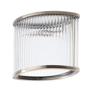 Blanca Oval 18 x 10 x 15cm Non-Electric Glass Rod Shade (D), Antique Brass / Clear Glass Rods