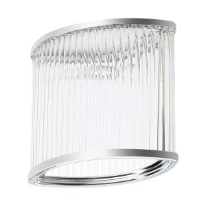 Blanca Oval 18 x 10 x 15cm Non-Electric Glass Rod Shade (D), Polished Chrome / Clear Glass Rods