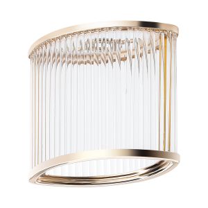 Blanca Oval 18 x 10 x 15cm Non-Electric Glass Rod Shade (D), French Gold / Clear Glass Rods