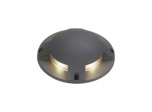 Cobre Above Ground Light/Wall Light, 1 x 6W LED, 3000K, 180lm, IP67, IK10, Dark Grey, 3yrs Warranty