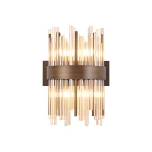 Cucine Glass Rod Wall Light, 4 Light G9, Painted Matt Bronze/Cognac