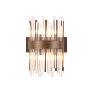 Cucine Glass Rod Wall Light, 4 Light G9, Painted Matt Bronze/Clear