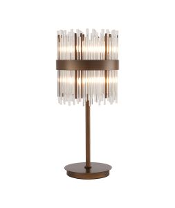 Cucine Glass Rod Table Lamp, 6 Light G9, Painted Matt Bronze/Clear