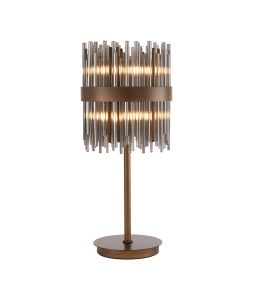 Cucine Glass Rod Table Lamp, 6 Light G9, Painted Matt Bronze/Smoke