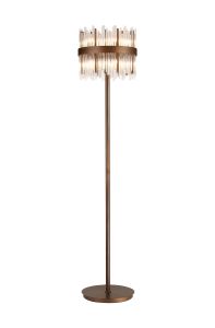 Cucine Glass Rod Floor Lamp, 10 Light G9, Painted Matt Bronze/Clear Item Weight: 16kg