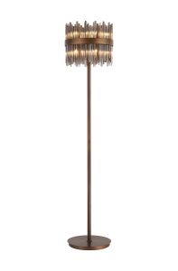 Cucine Glass Rod Floor Lamp, 10 Light G9, Painted Matt Bronze/Smoke Item Weight: 16kg