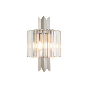 Lola Wall Lamp, 2 x E14, Satin Nickel/Clear