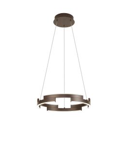 Alaric 40cm Pendant, 22W LED, 4000K, 800lm, 3 Step Dimming, Brown Oxide, 3yrs Warranty