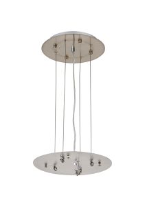 Lowan 29cm, 3m Satin Nickel/Silver, Suspension Plate c/w Power Cable To Lower Flush Fittings, Max Load 20kg (ONLY TESTED FOR OUR PRODUCTS)