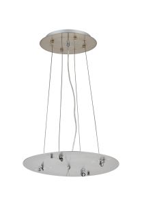 Lowan 39cm, 3m Satin Nickel/Silver, Suspension Plate c/w Power Cable To Lower Flush Fittings, Max Load 20kg (ONLY TESTED FOR OUR PRODUCTS)