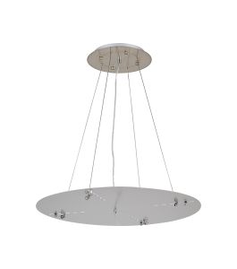 Lowan 59cm, 3m Satin Nickel/Silver, Suspension Plate c/w Power Cable To Lower Flush Fittings, Max Load 20kg (ONLY TESTED FOR OUR PRODUCTS)