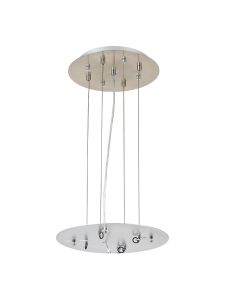 Lowan 29cm, 3m Satin Nickel/Silver, Suspension Plate c/w Power Cable To Lower Flush Fittings, Max Load 40kg (ONLY TESTED FOR OUR PRODUCTS)