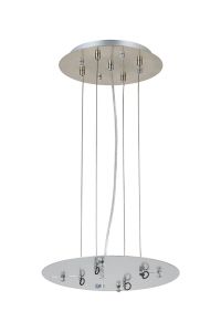 Lowan 31cm, 3m Satin Nickel/Silver, Suspension Plate c/w Power Cable To Lower Flush Fittings, Max Load 40kg (ONLY TESTED FOR OUR PRODUCTS)