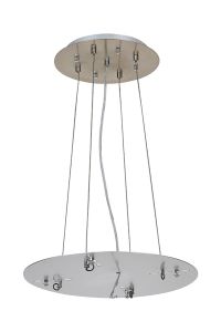 Lowan 39cm, 3m Satin Nickel/Silver, Suspension Plate c/w Power Cable To Lower Flush Fittings, Max Load 40kg (ONLY TESTED FOR OUR PRODUCTS)