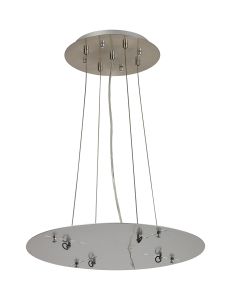 Lowan 49cm, 3m Satin Nickel/Silver, Suspension Plate c/w Power Cable To Lower Flush Fittings, Max Load 40kg (ONLY TESTED FOR OUR PRODUCTS)