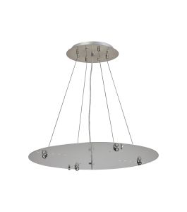 Lowan 59cm, 3m Satin Nickel/Silver, Suspension Plate c/w Power Cable To Lower Flush Fittings, Max Load 40kg (ONLY TESTED FOR OUR PRODUCTS)