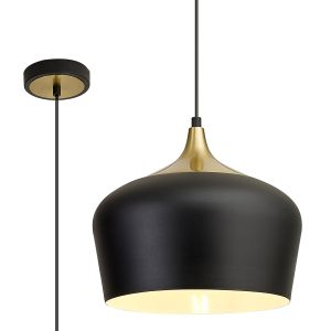 Goccia 35cm Pendant, 1 x E27, Black/Gold