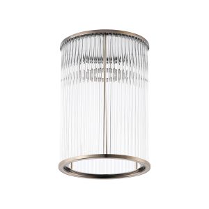 Brai Round 17.5 x 25cm Non-Electric Glass Rod Shade (A), Antique Brass / Clear Glass Rods