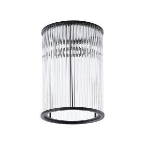 Brai Round 17.5 x 25cm Non-Electric Glass Rod Shade (A), Satin Black / Clear Glass Rods