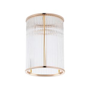 Brai Round 17.5 x 25cm Non-Electric Glass Rod Shade (A), French Gold / Clear Glass Rods