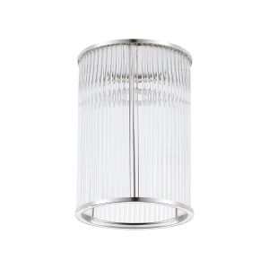 Brai Round 17.5 x 25cm Non-Electric Glass Rod Shade (A), Polished Nickel / Clear Glass Rods