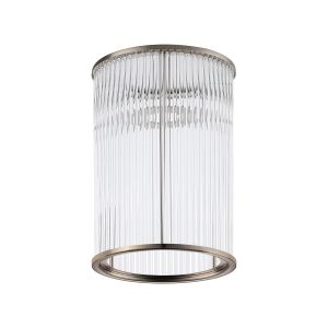 Brai Round 17.5 x 25cm Non-Electric Glass Rod Shade (A), Satin Nickel / Clear Glass Rods