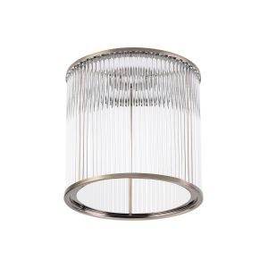 Brai Round 21 x 20cm Non-Electric Glass Rod Shade (B), Antique Brass / Clear Glass Rods