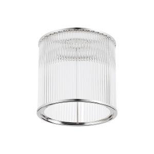 Brai Round 21 x 20cm Non-Electric Glass Rod Shade (B), Polished Nickel / Clear Glass Rods