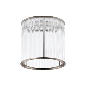 Brai Round 21 x 20cm Non-Electric Glass Rod Shade (B), Satin Nickel / Clear Glass Rods