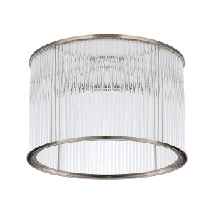 Brai Round 30 x 20cm Non-Electric Glass Rod Shade (C), Satin Nickel / Clear Glass Rods