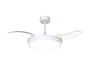Luna 49cm 36W LED Dimmable Ceiling Light With Built-In 28W DC Fan, 3000-5000K Remote Control, 5710lm, White, 5yrs Warranty