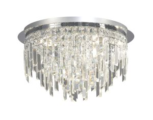 Maddison 45cm Ceiling Round 6 Light G9 Polished Chrome/Crystal