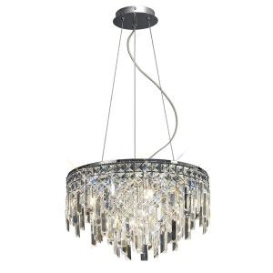 Maddison 42cm Pendant Round 6 Light G9 Polished Chrome/Crystal