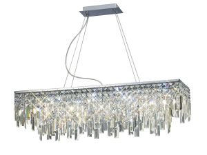 Maddison Pendant Linear 6 Light G9 Polished Chrome/Crystal