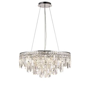 Maddison 60cm Pendant Round 8 Light G9 Polished Chrome/Crystal