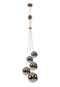 Parmingiano 48cm Cluster Pendant, 5 x G9, Antique Copper/Chrome