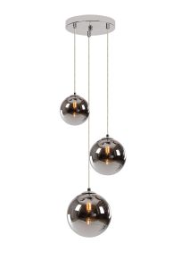 Parmingiano 31cm Round Pendant, 3 x G9, Polished Chrome/Chrome